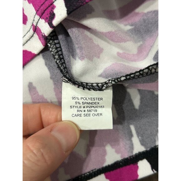 Notations Petite Womens Multicolor Ikat Print Short Flutter Sleeve Top Sz XLP - Picture 6 of 8